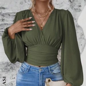 Olive Green Women's Top